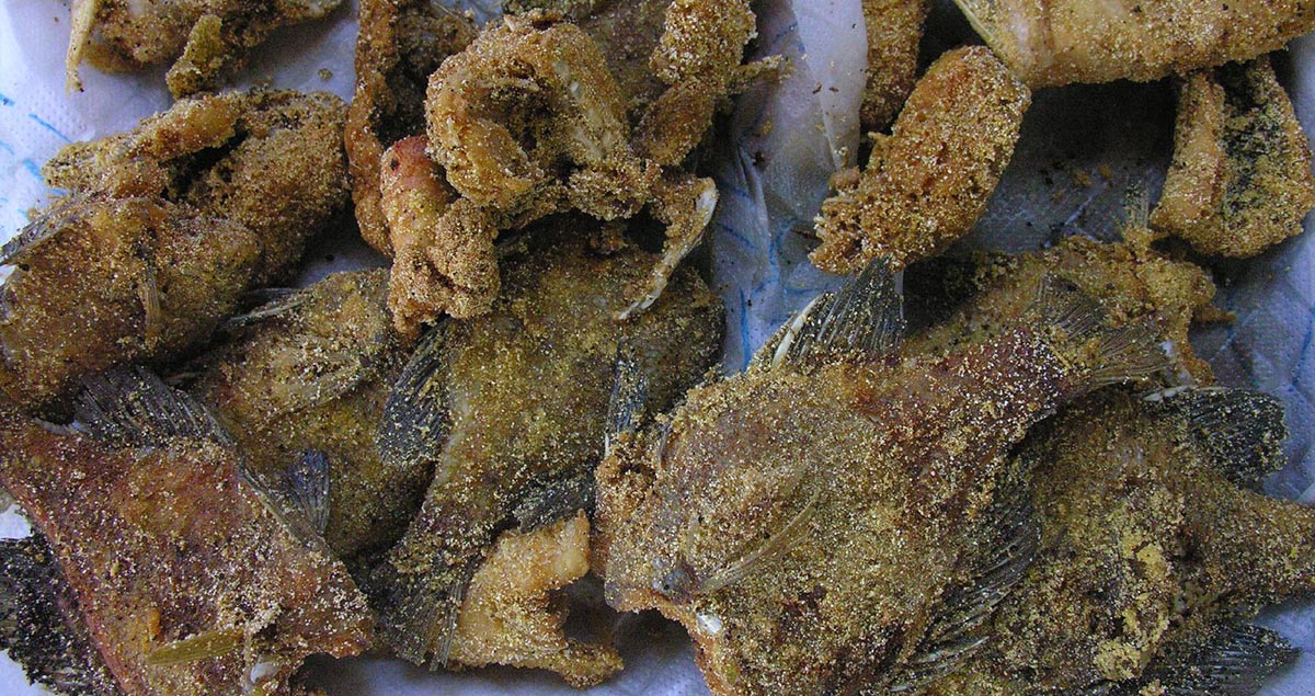 A plate of fried bluegill.