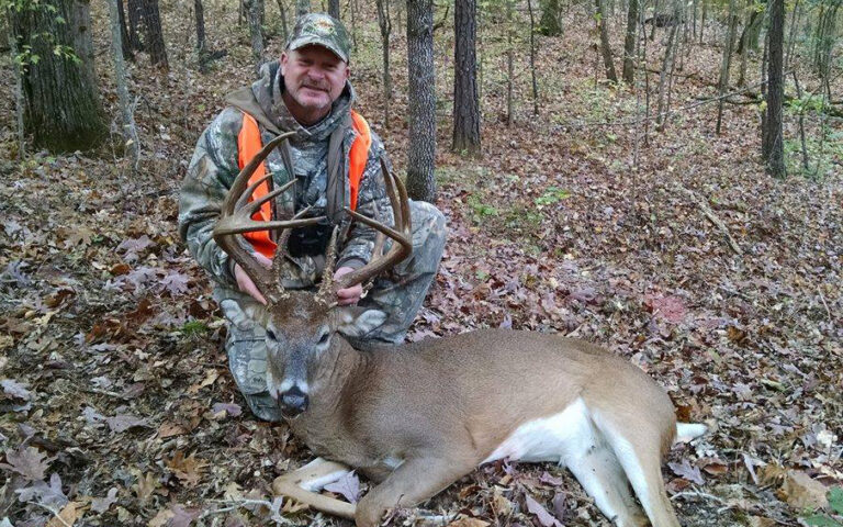 Jeff Goins with a big, mature Georgia public-land buck.