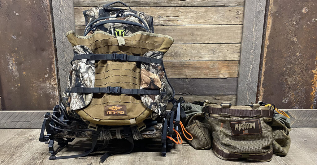 Backpack with saddle hunting gear.