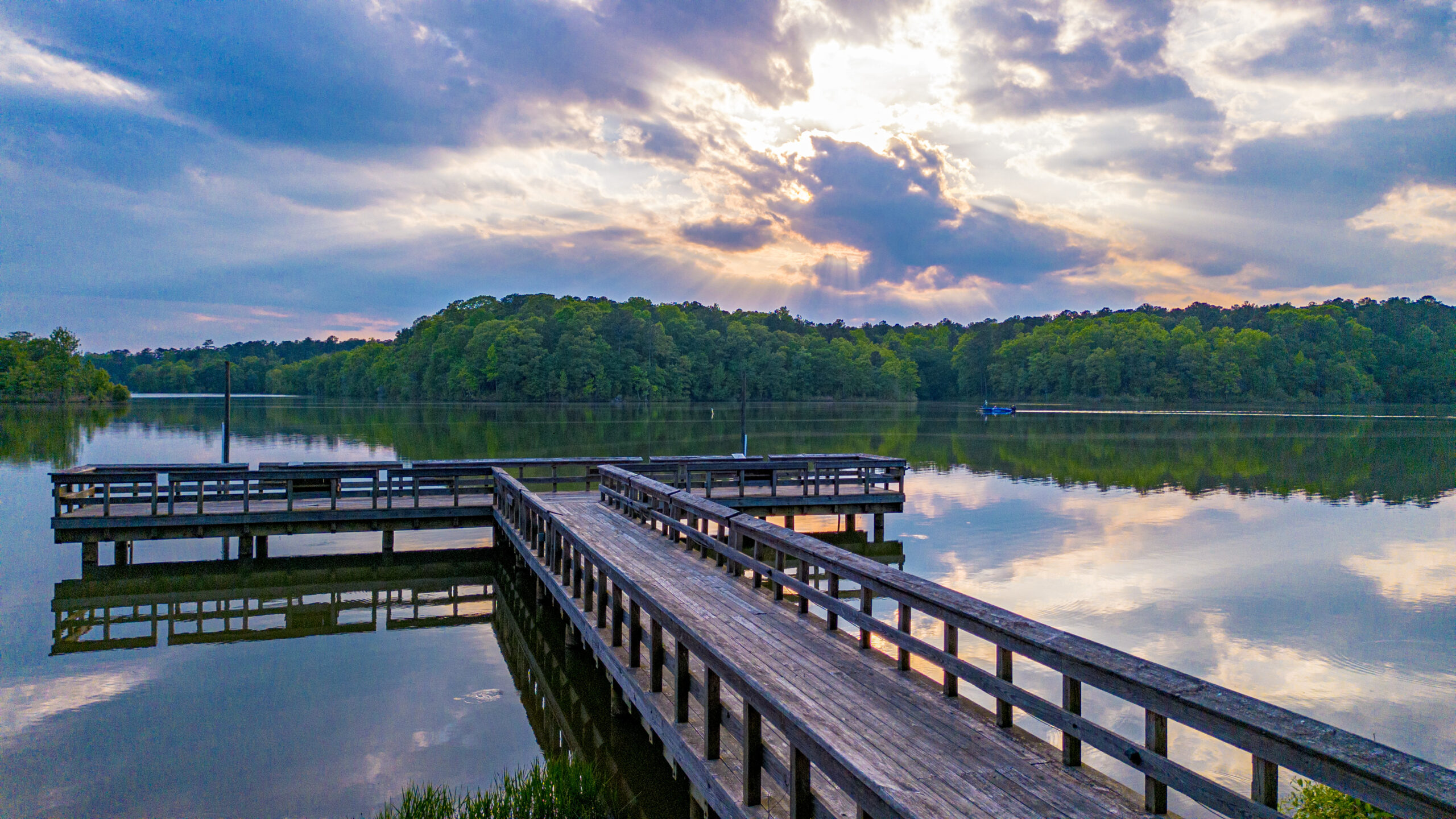 The pier at Big Lazer Lake PFA in Georgia.